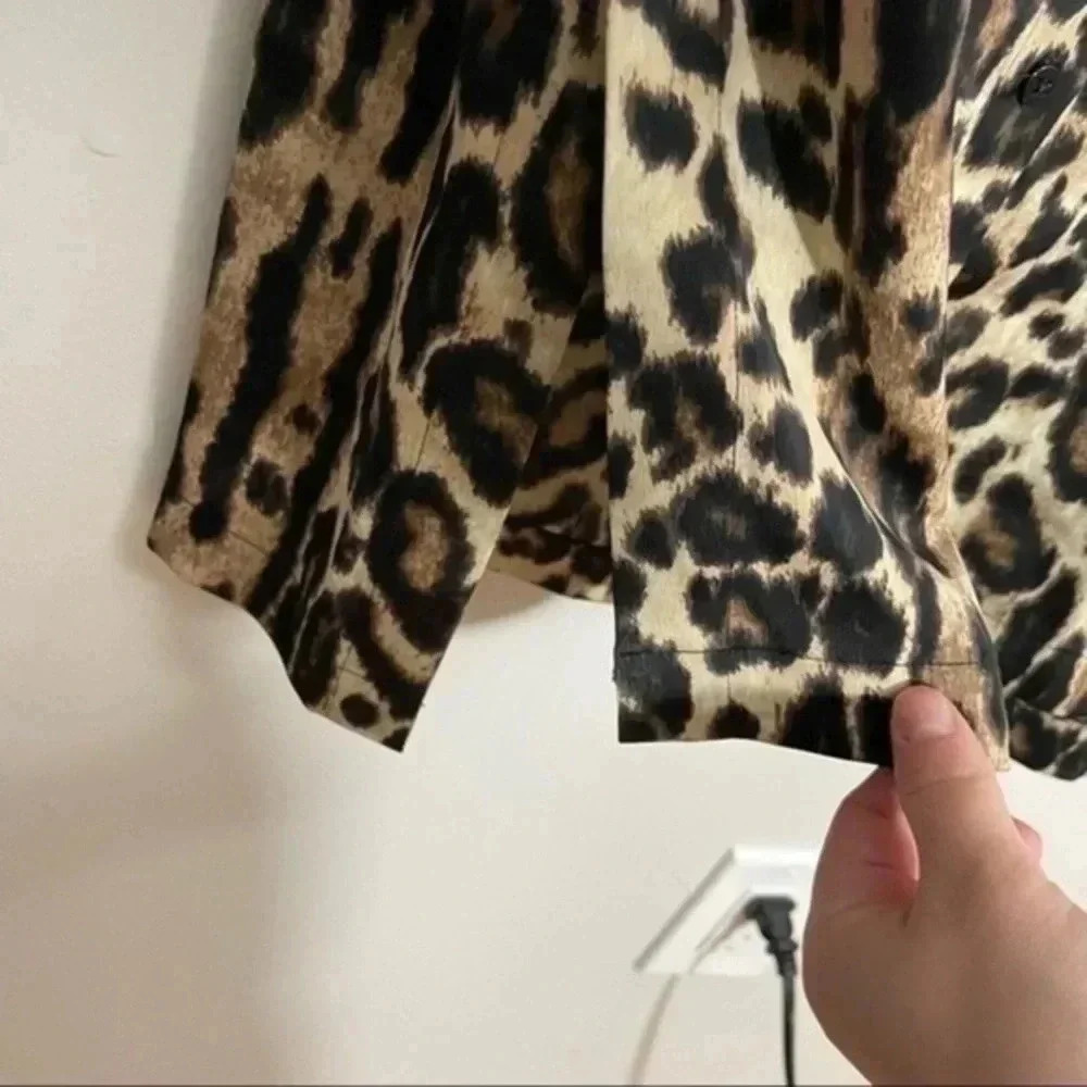 Kenneth Cole Leopard Print Button Down Dress Small - image 7